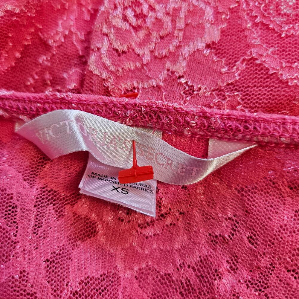 Y2k Victoria's Secret Slip Dress Pink Lace Coquette - XS - Picture 3 of 6